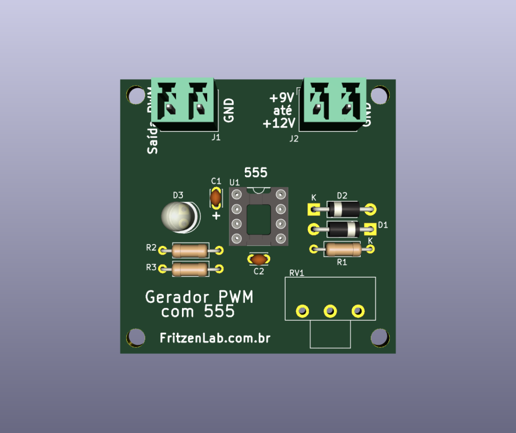 3D view of PWM generator with 555