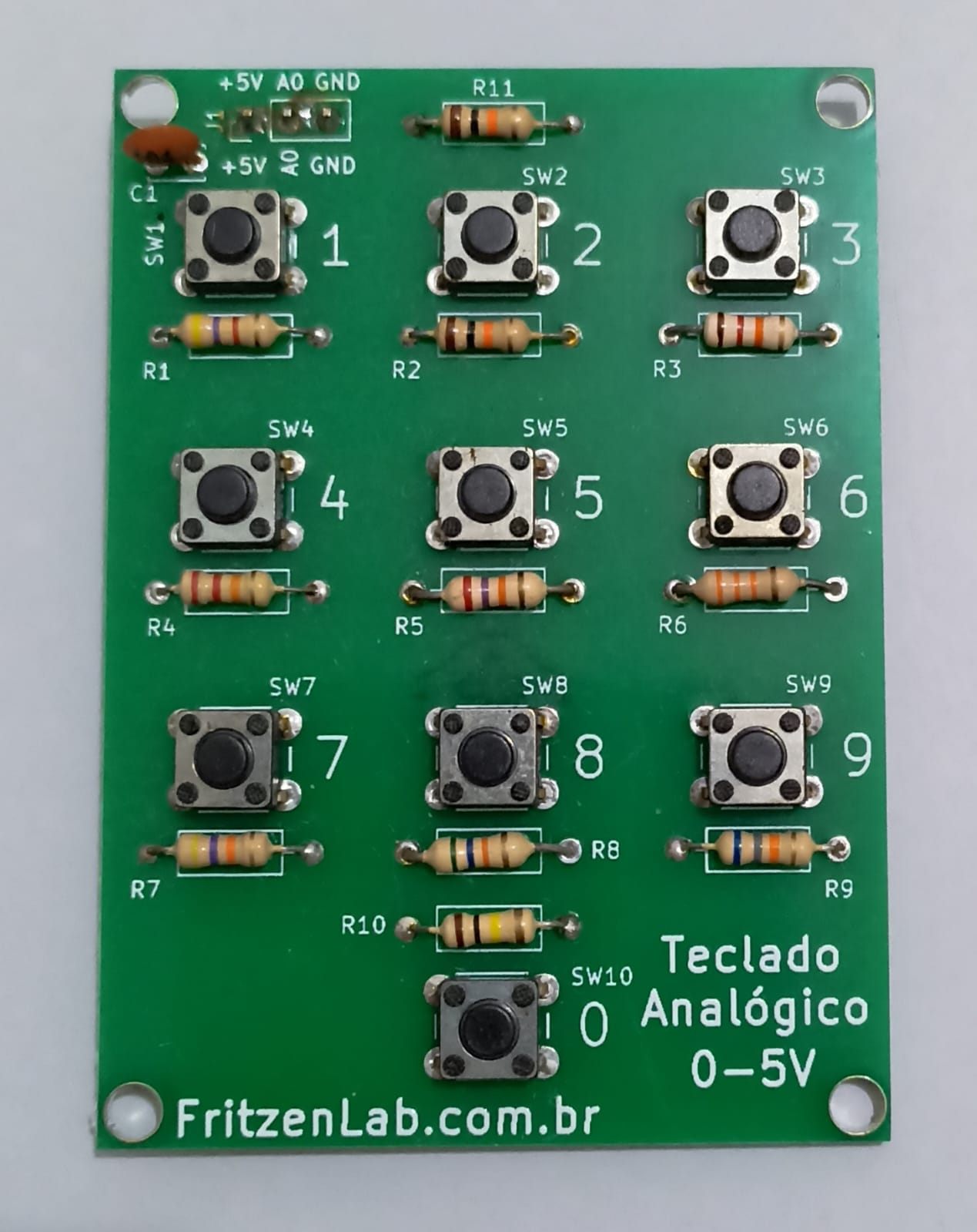 Buttons on analog pins of Arduino - FritzenLab electronics