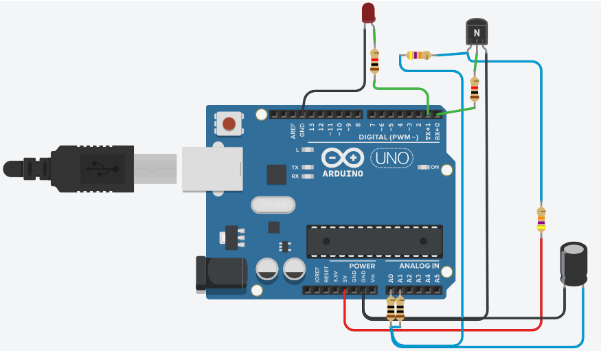 Arduino circuit for 555 oscillator