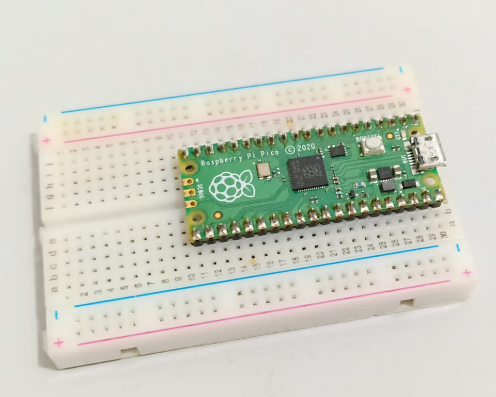 Raspberry Pi Pico on a breadboard