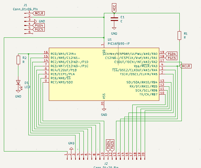 PIC16F690 dev kit schematic