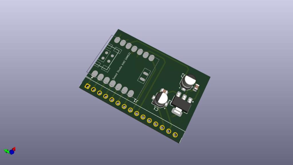 ESP32-C6 circuit board 3D view