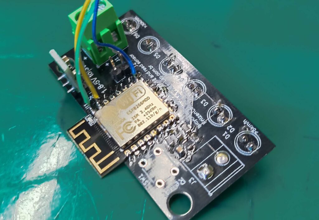 Back side of the bicycle odometer project PCB