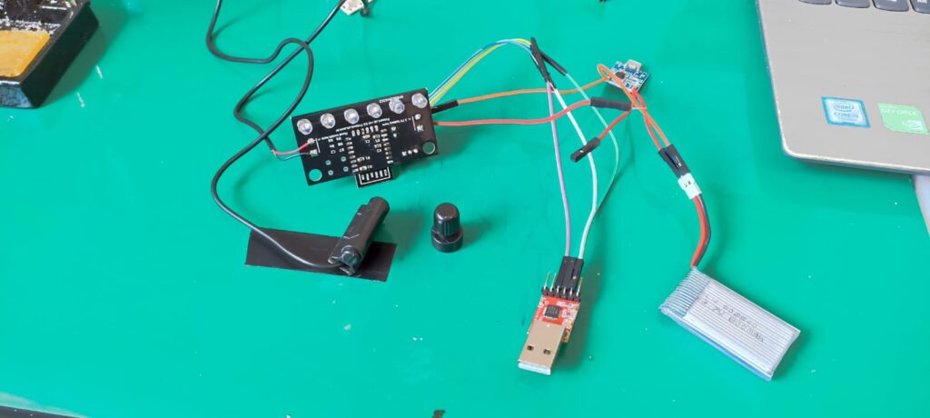 All odometer project components on the bench