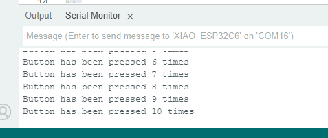 Serial monitor output of capacitive touch touchs