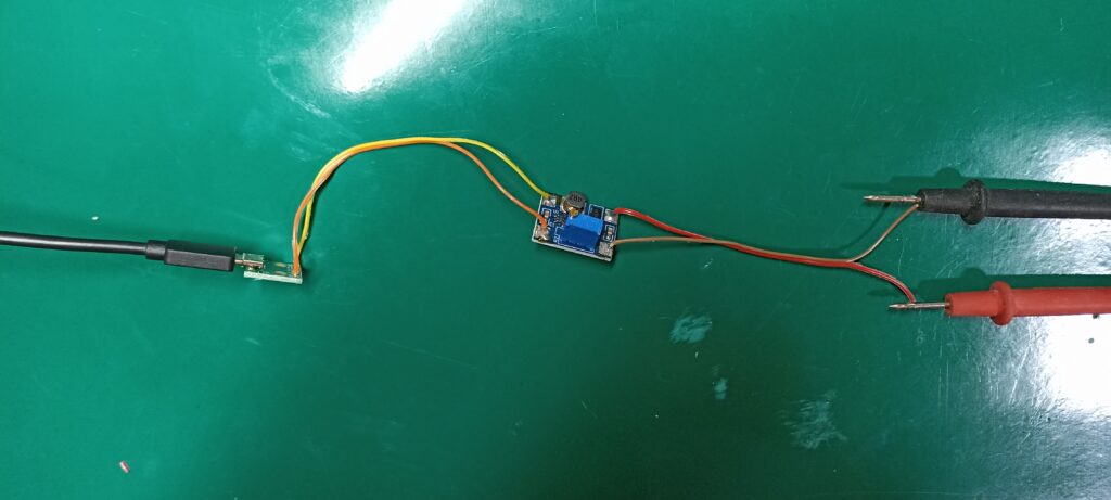 SDB628 module with USB power and a mutimeter at the output