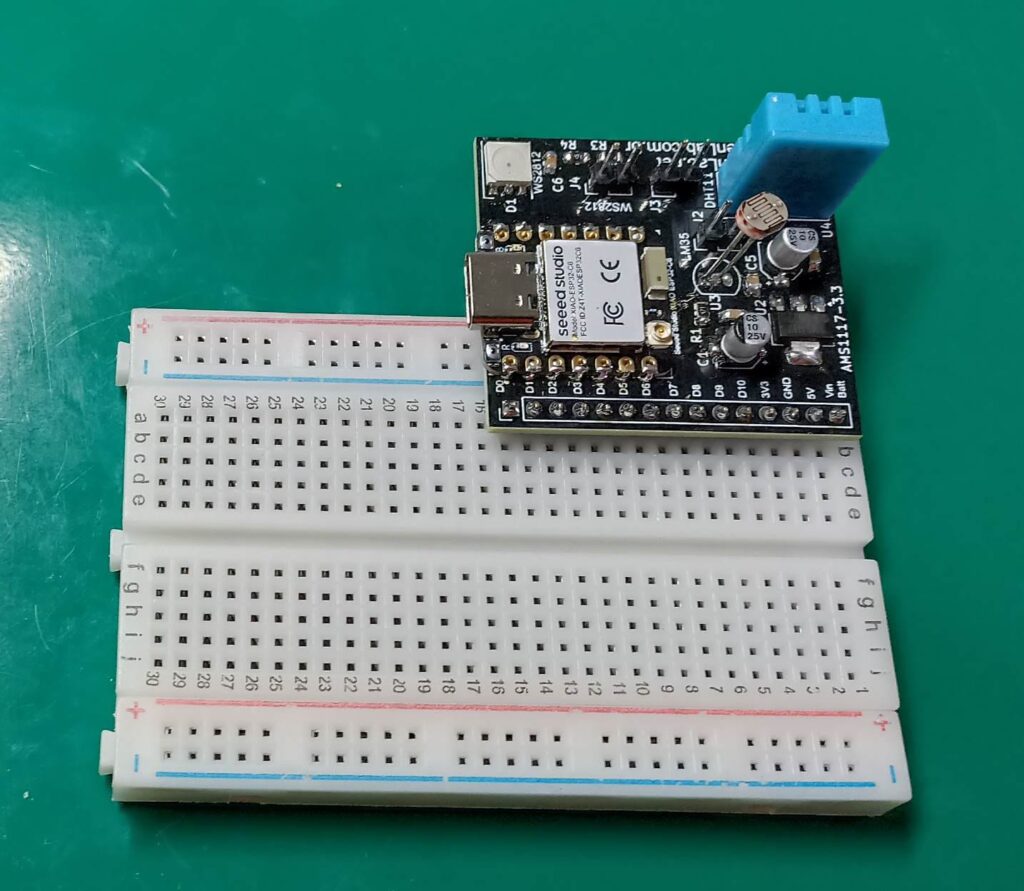 ESP32-C6 dev board on a breadboard