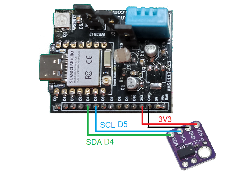 Schematic diagram of VL53L0x and ESP32-C6