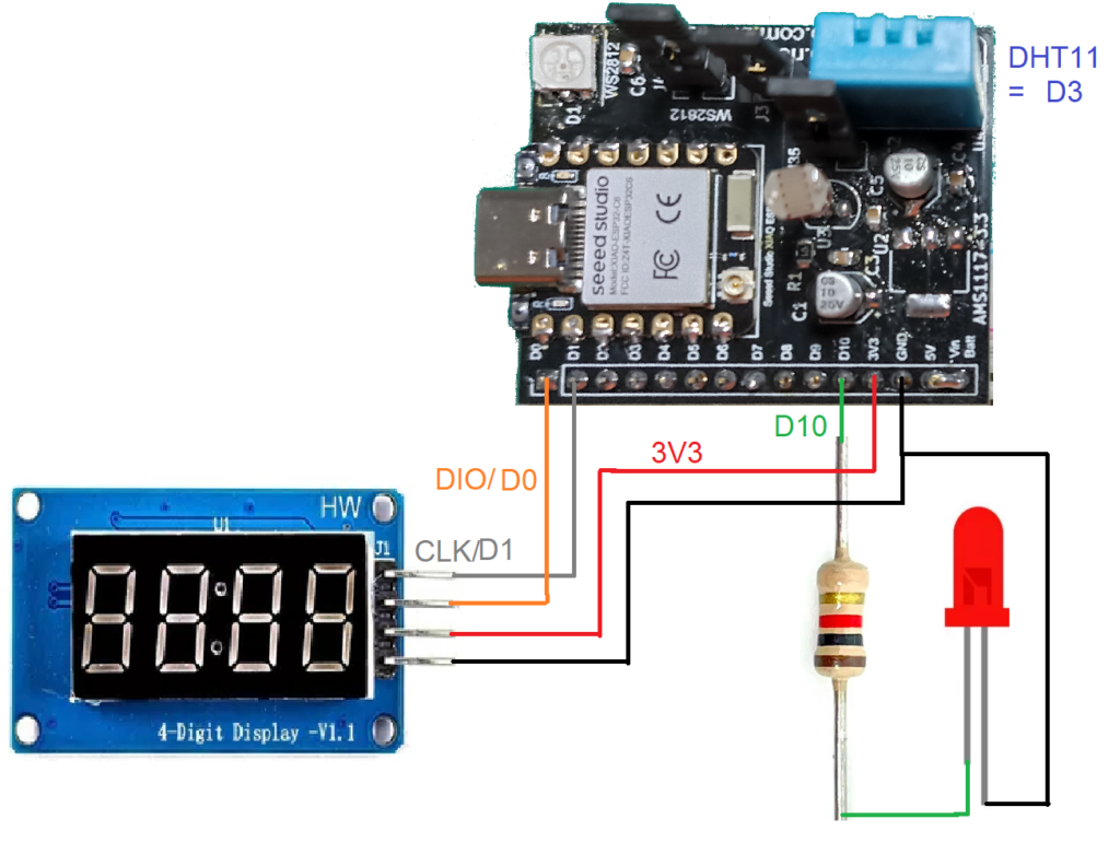 tm1637 display with ESP32-C6