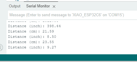 Distance of a hand @ 20cm from the sensor