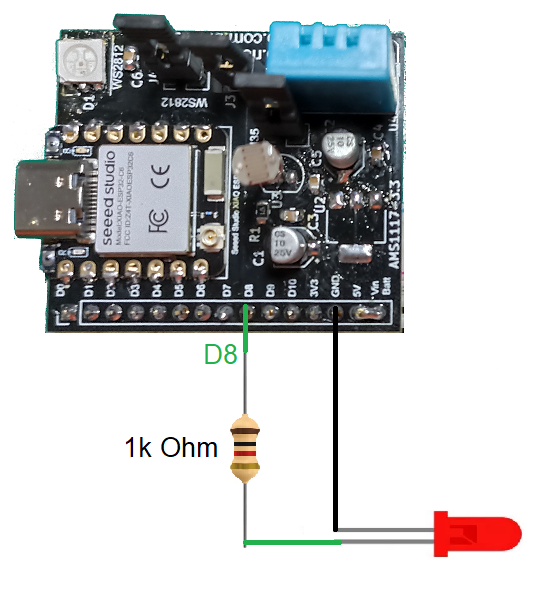 ESP32-C6 with LED for PWM control