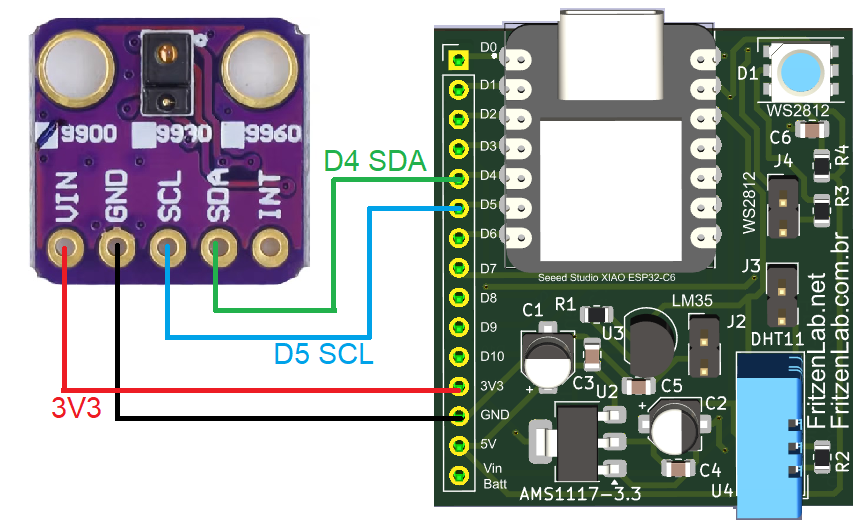 APDS-9900 and ESP32 circuit