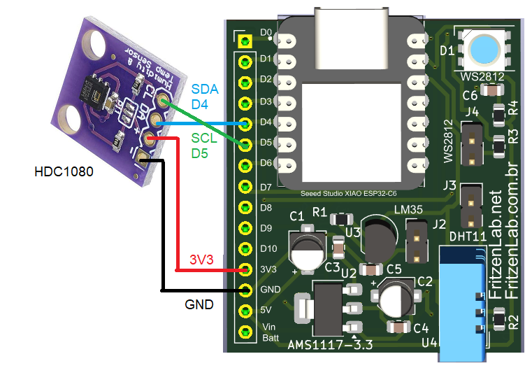 HDC1080 + ESP32 schematics