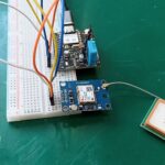 GPS NEO-6M on a breadboard with ESP32