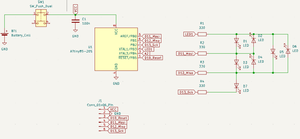 Dice keychain schematic diagram