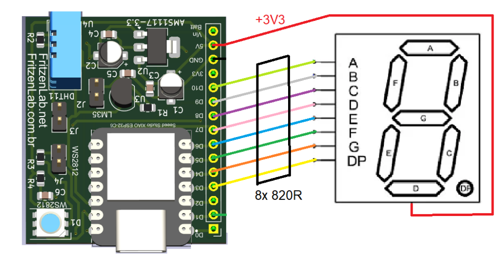 7 segment LED display schematic diagram