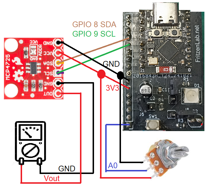 MCP4725 + ESP32-C3 schematic diagram