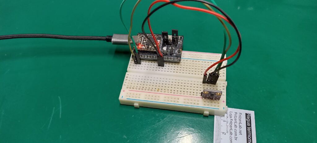 APDS-9900 on a breadboard with ESP32