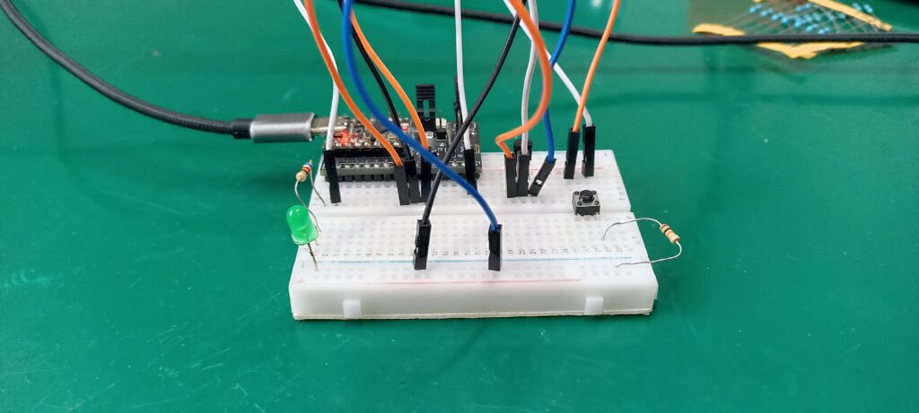 esp32 on a breadboard for Google Home