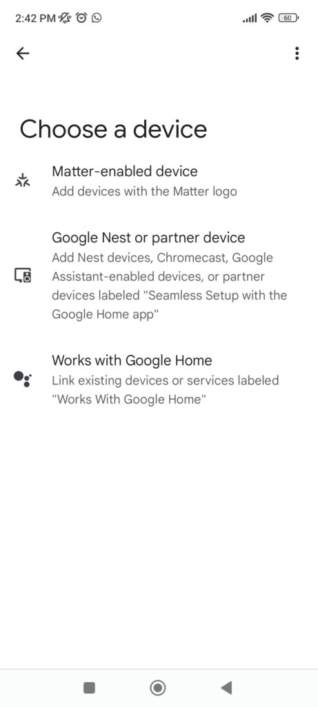 Google Home - choose a device