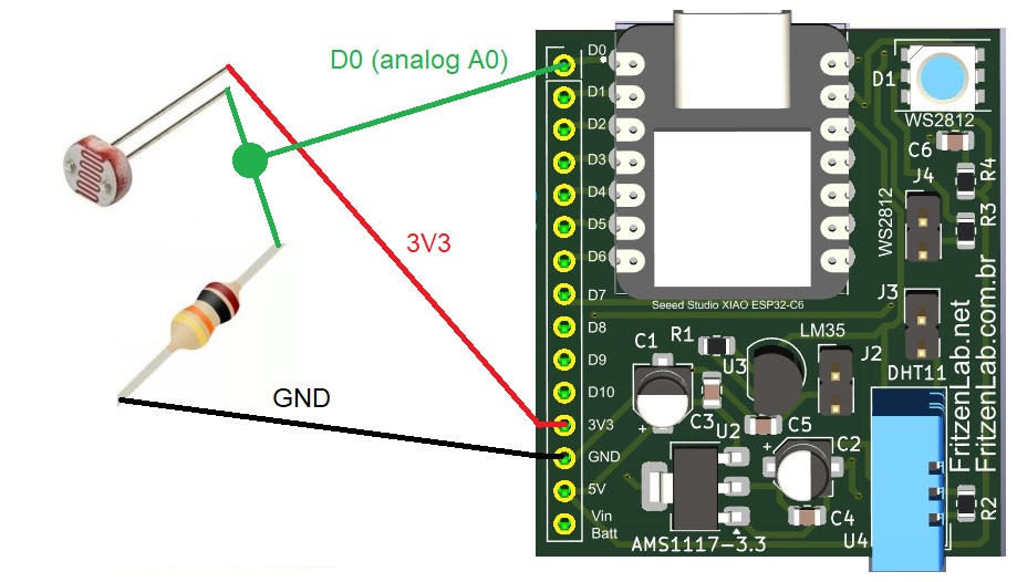 ESP32-C6 with analog LDR