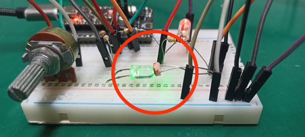 LED pointed at LDR sensor