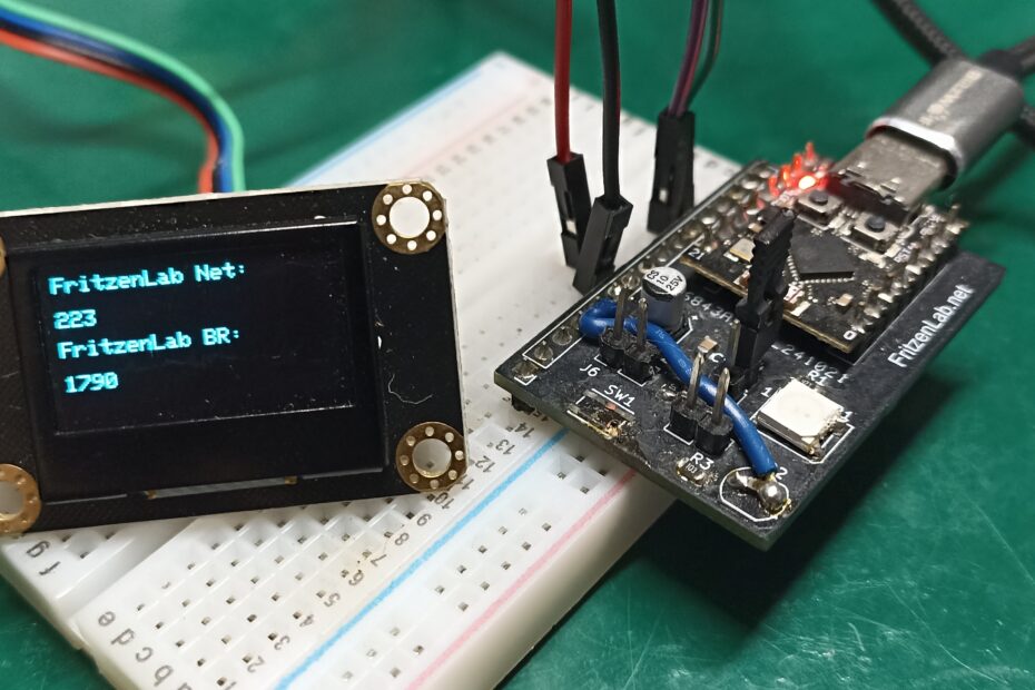 LCD display showing youtube subscribers