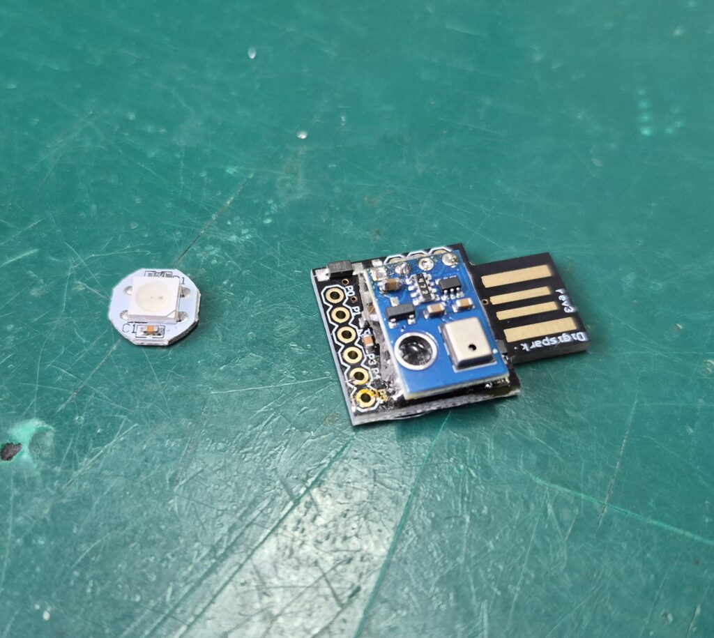 AGS10 to Attiny85 with double sided tape