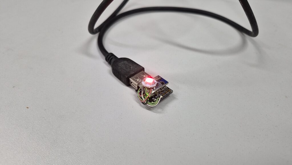 Air quality monitor in use