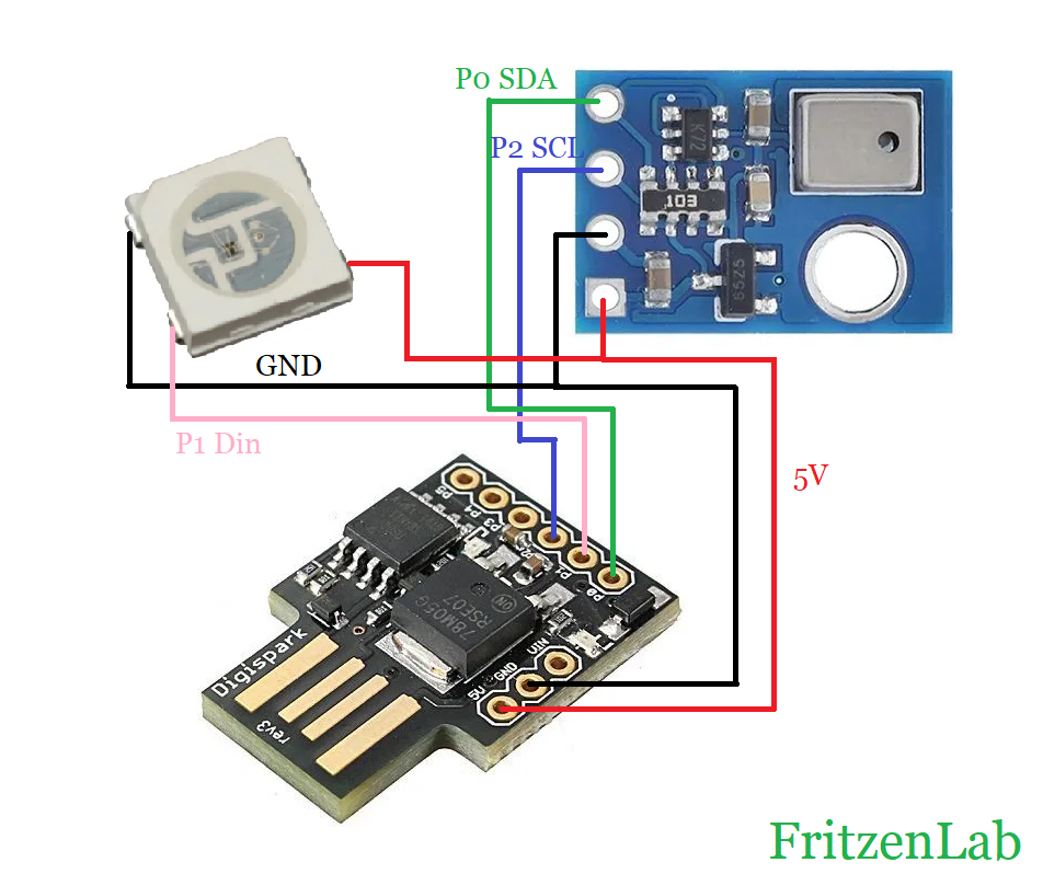 Schematic diagram of air quality monitor