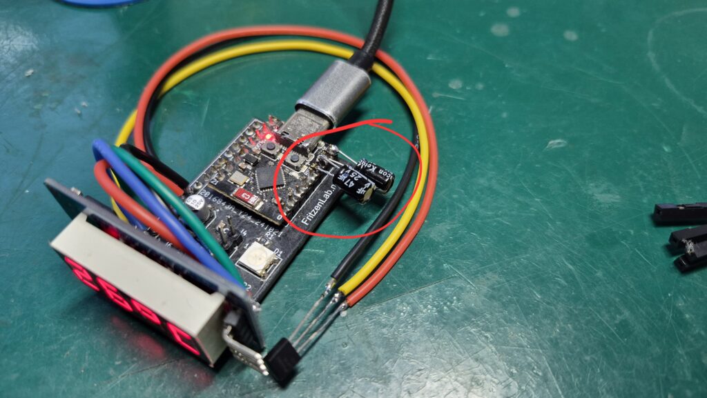 Capacitors to avoid ESP32-C3 Super mini brown out