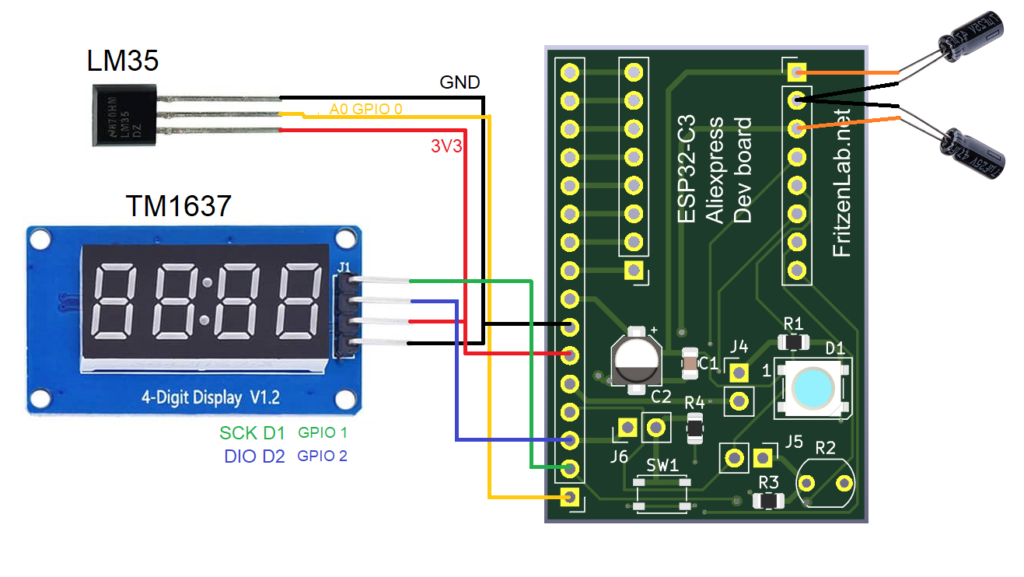 Time and temperature gadget schematic diagram